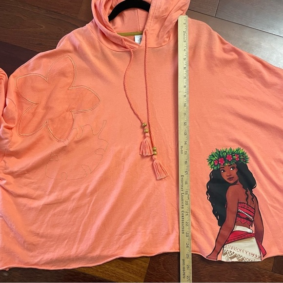Disney Moana Pullover Fleece Hoodie Coral Peach Hawaii B5  Women's Sz 2X B5 - Picture 10 of 11